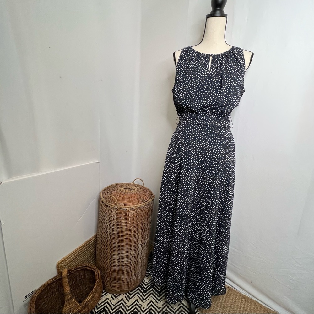 Stephanie Charles Polka Dot Dress Blue White Size 10 T